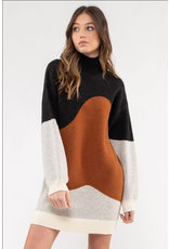 Blu Pepper Color Block Sweater Dress