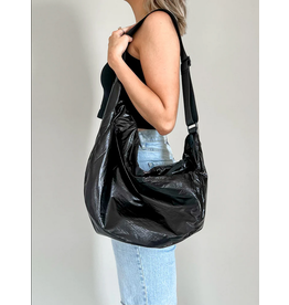 BC Handbags Suzie Black Shiny Handbag
