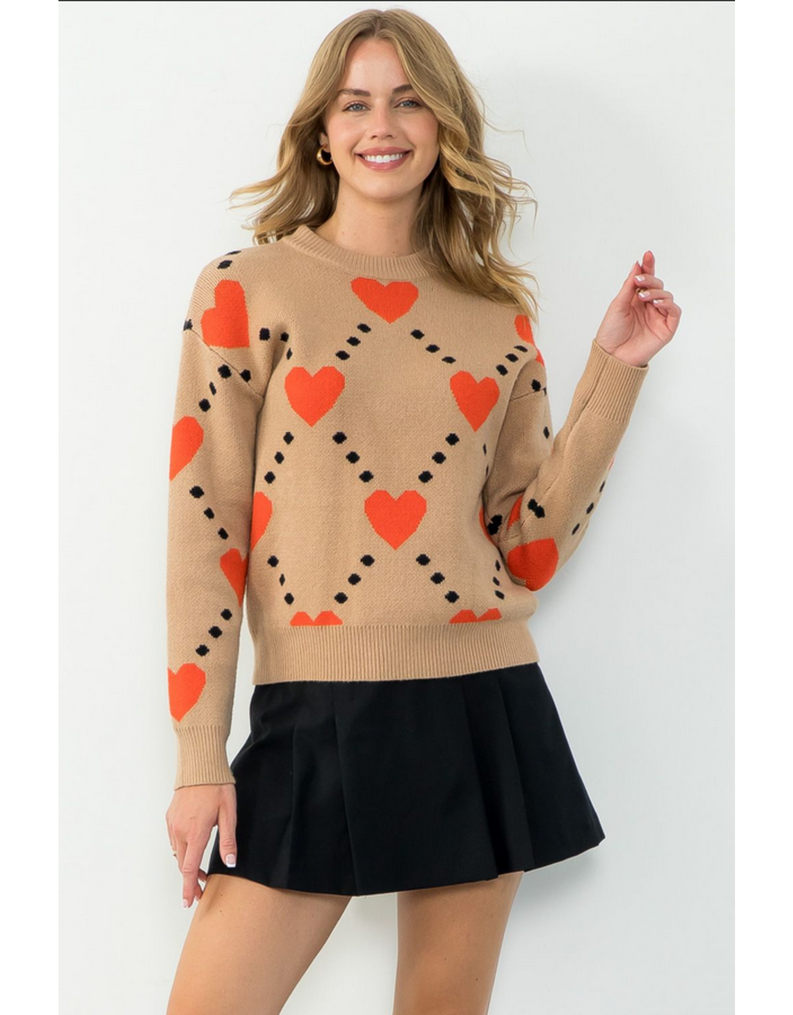 THML Lattice Heart Sweater