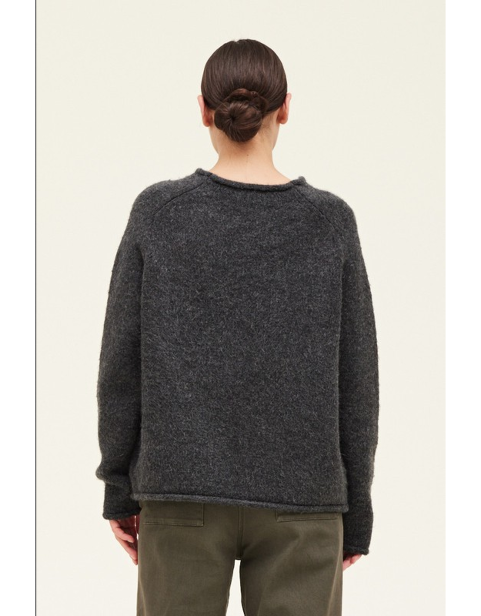 Grade and Gather Rolled Edge Loose Fit Sweater