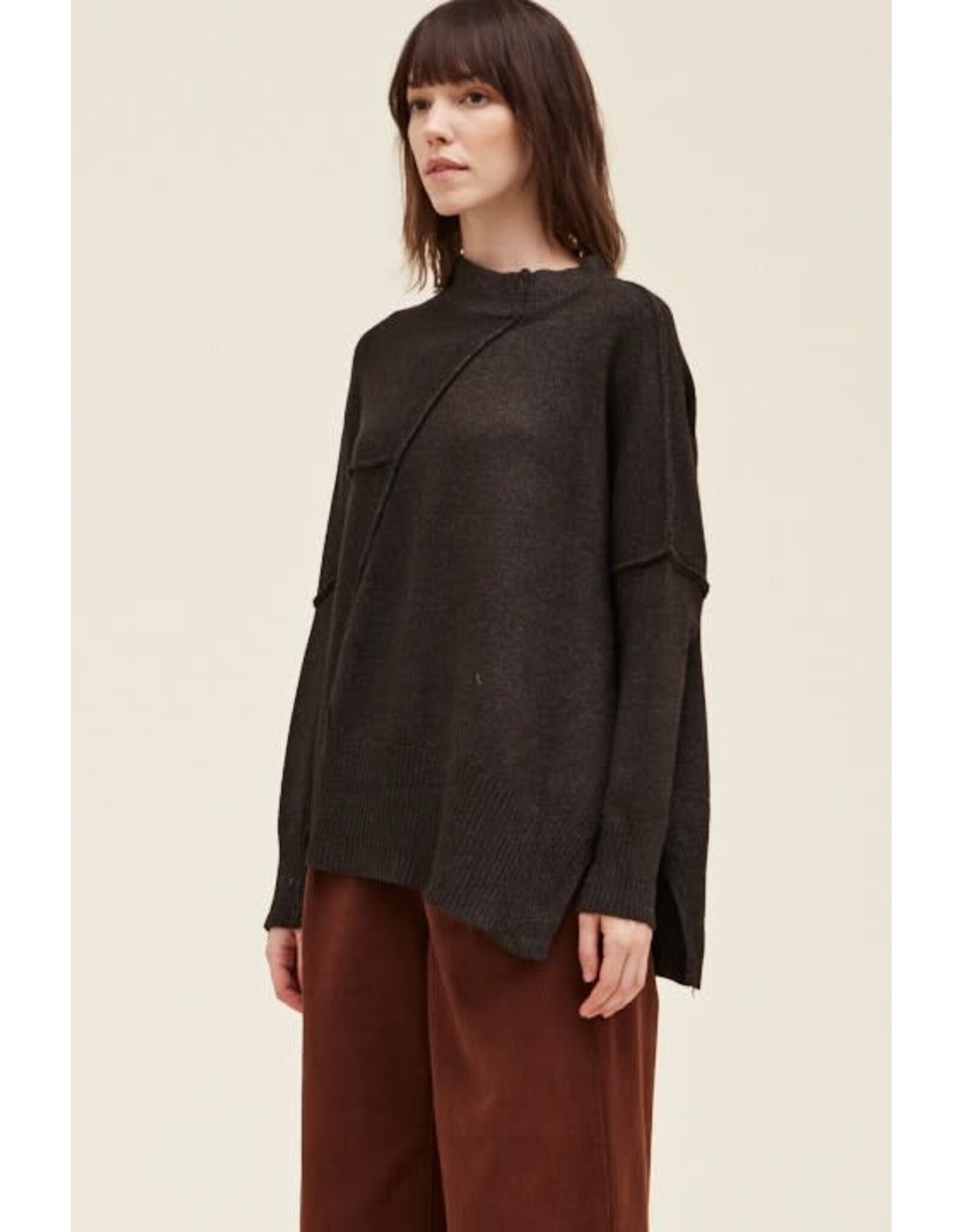 Grade and Gather Asymmetrical Side Slit Sweater