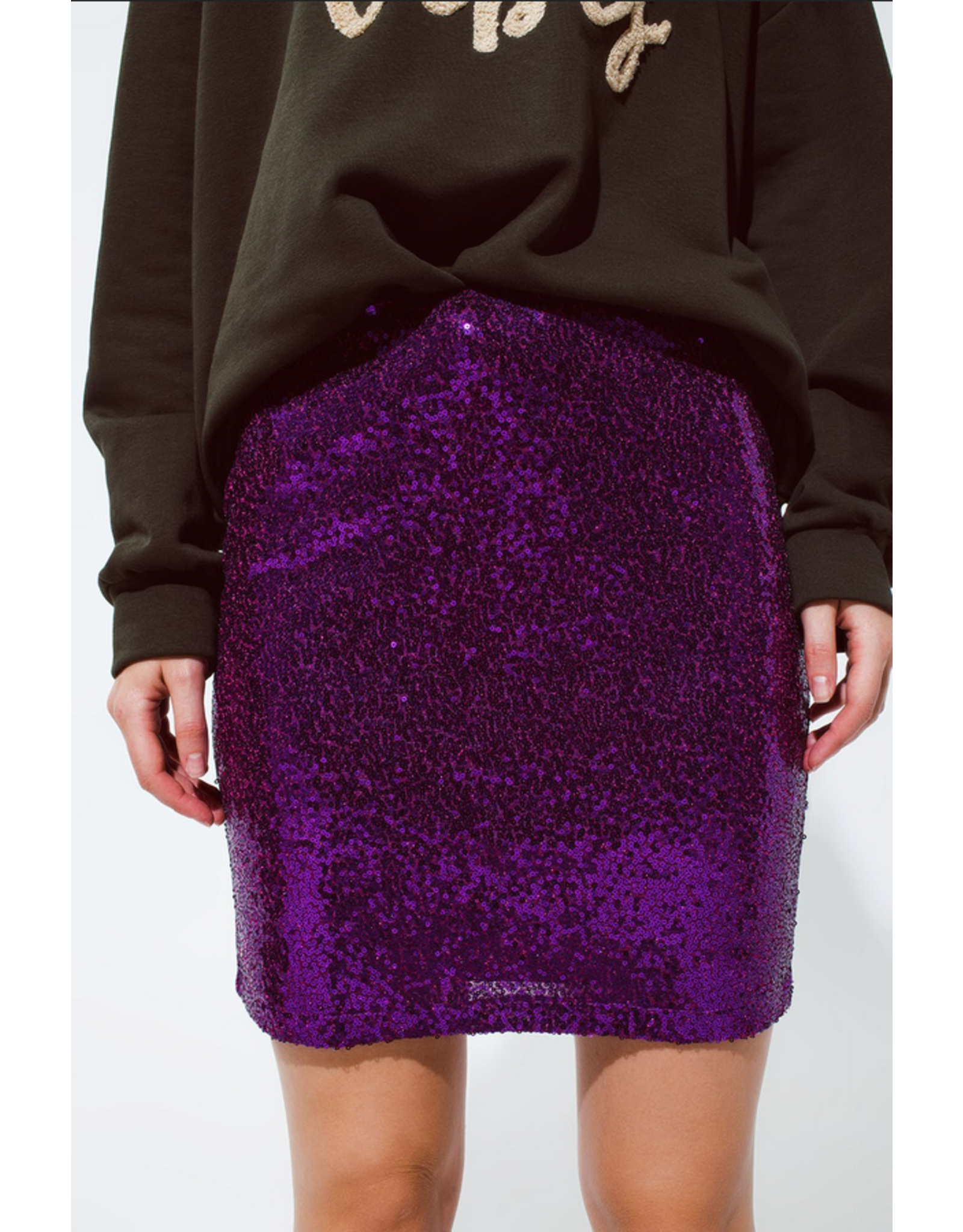 Q2 Purple Sequin Skirt