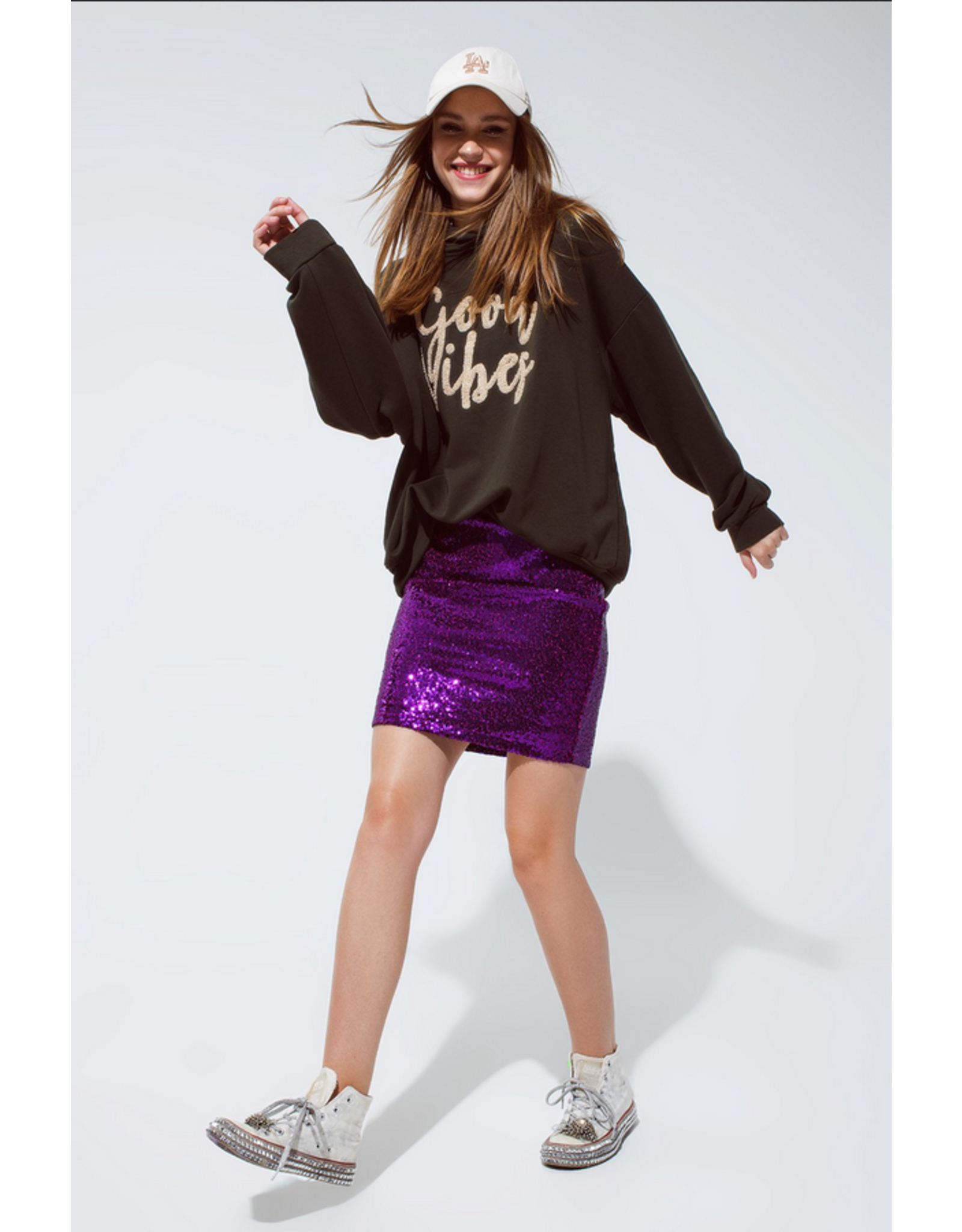 Q2 Purple Sequin Skirt