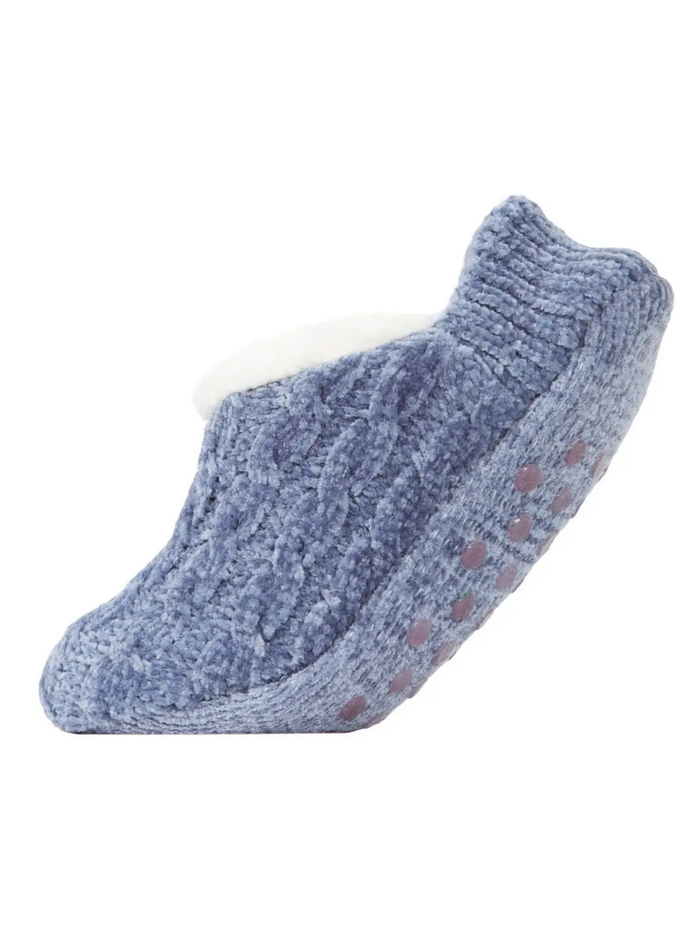 Me Moi Cable Knit Chenille Slipper