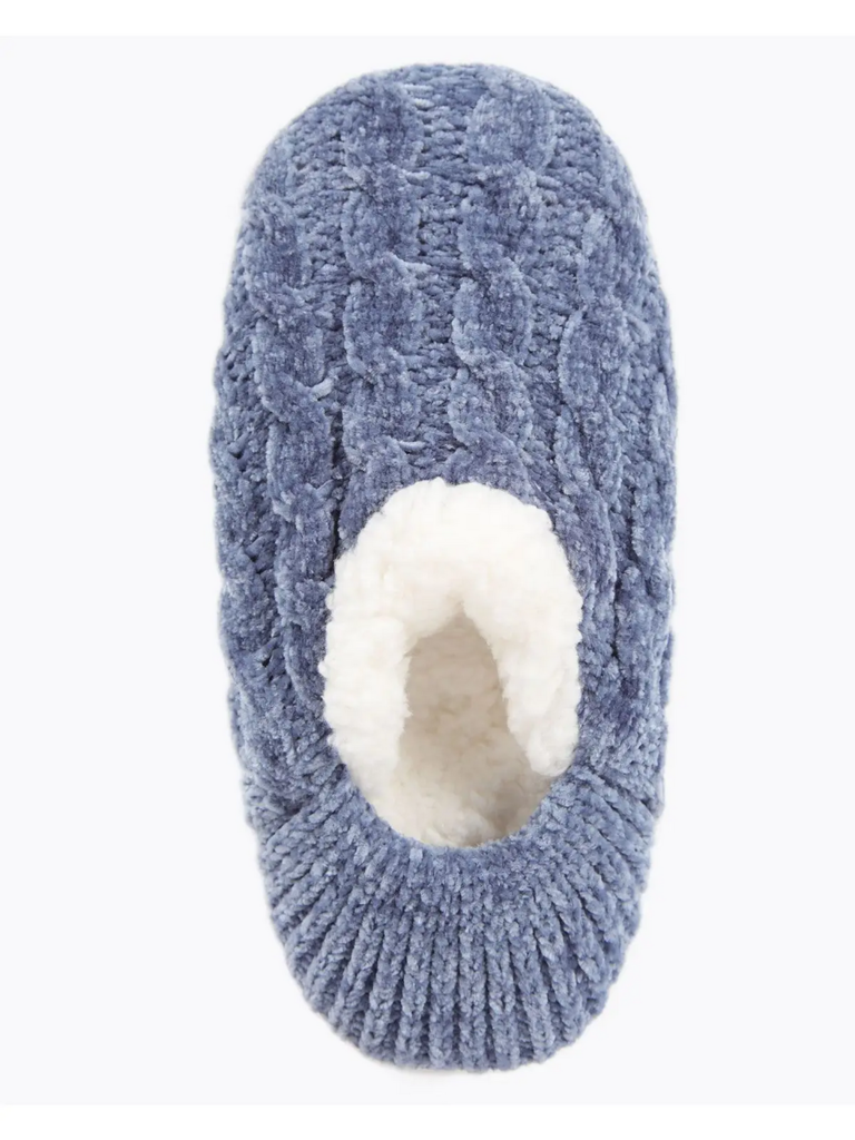 Me Moi Cable Knit Chenille Slipper