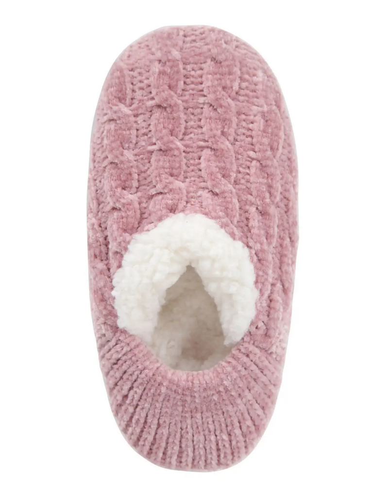 Me Moi Cable Knit Chenille Slipper