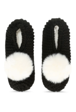 Me Moi Pom Pom Recycled Knit Sherpa Lined Slippers