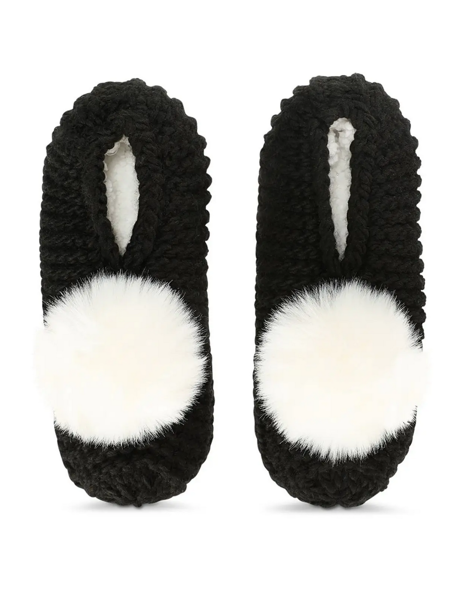 Pom Pom Recycled Knit Sherpa Lined Slippers from Me Moi - J Marcel