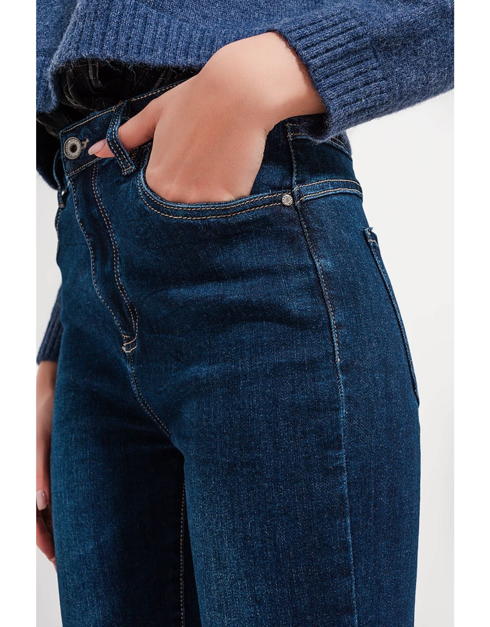 Q2 High Waist Skinny Dark Blue