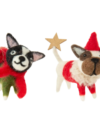 Silver Tree Home & Holiday Felt Christmas Puppy Ornament