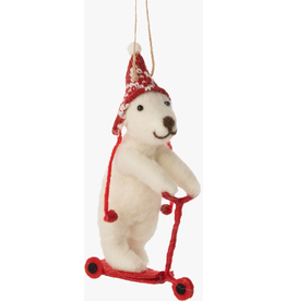 Silver Tree Home & Holiday Polar Bear on a Scooter Ornament