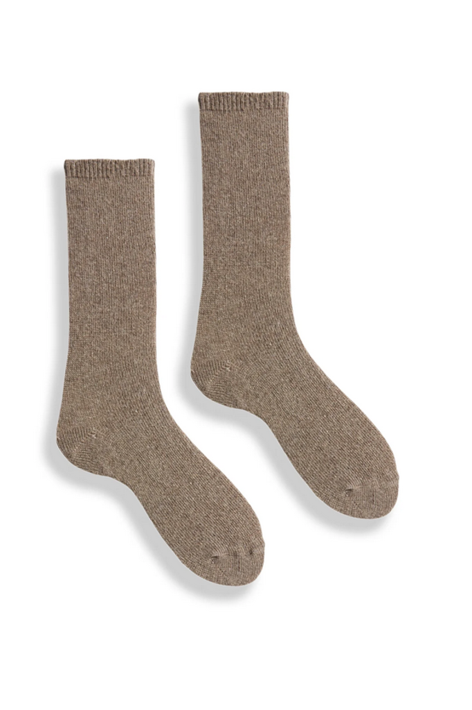 Lisa B Women's solid wool cashmere crew socks