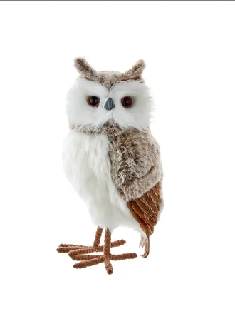 Kurt Adler Large Gray & Brown Standing Owl