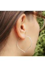 Nina Designs Sterling Silver Lotus Petal Hoop Earring - Large