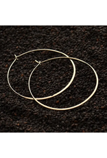 Nina Designs Sterling Silver Half Hammered Circle Earring Hoops