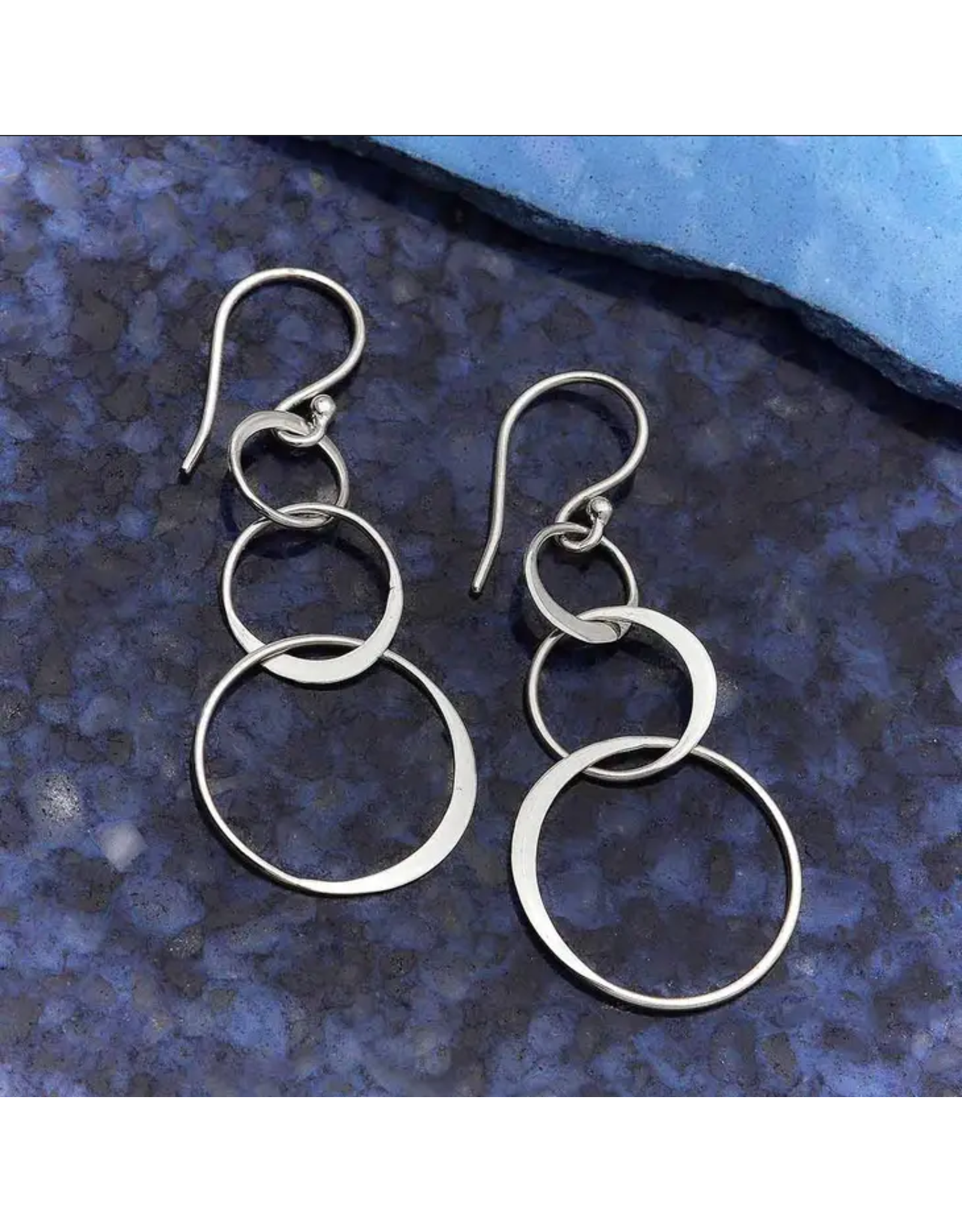 Nina Designs Sterling Silver Three Circle of Life Earrings