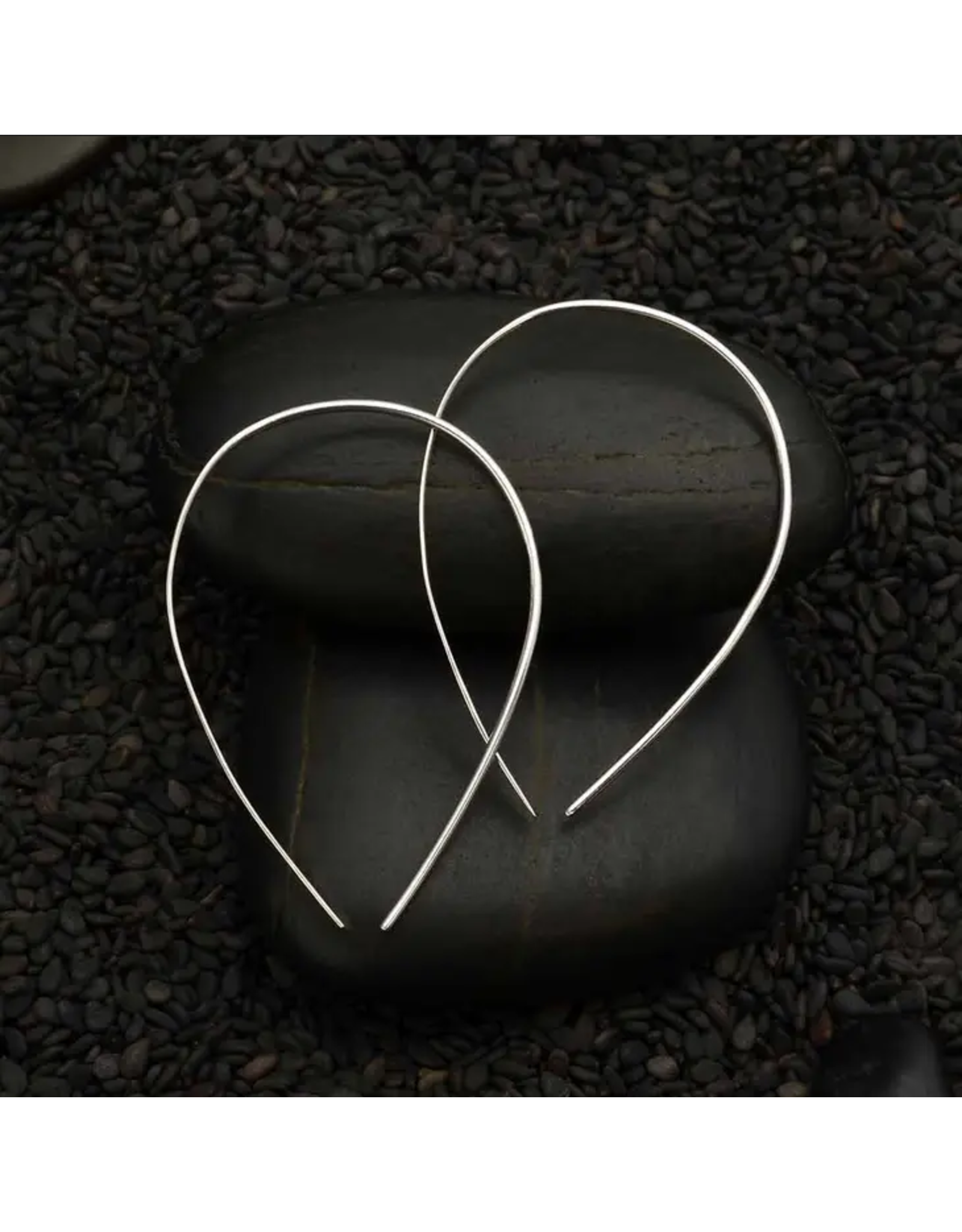 Nina Designs Sterling Silver Wire Teardrop Hoop Earrings