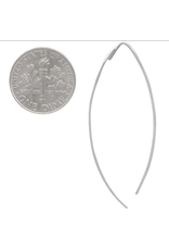 Nina Designs Sterling Silver Long Marquis Hook Earrings