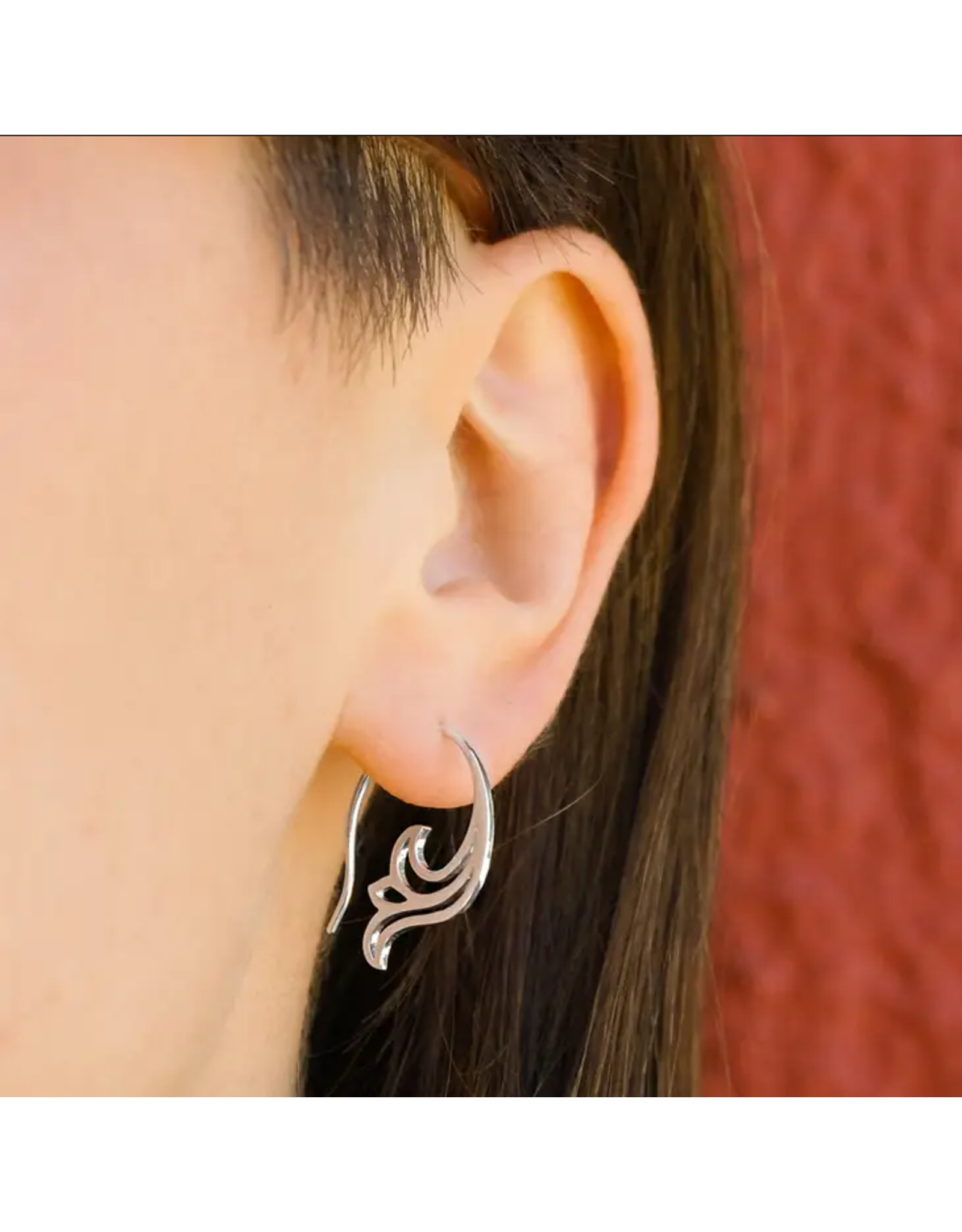 Nina Designs Sterling Silver Small Scroll Work Earrings