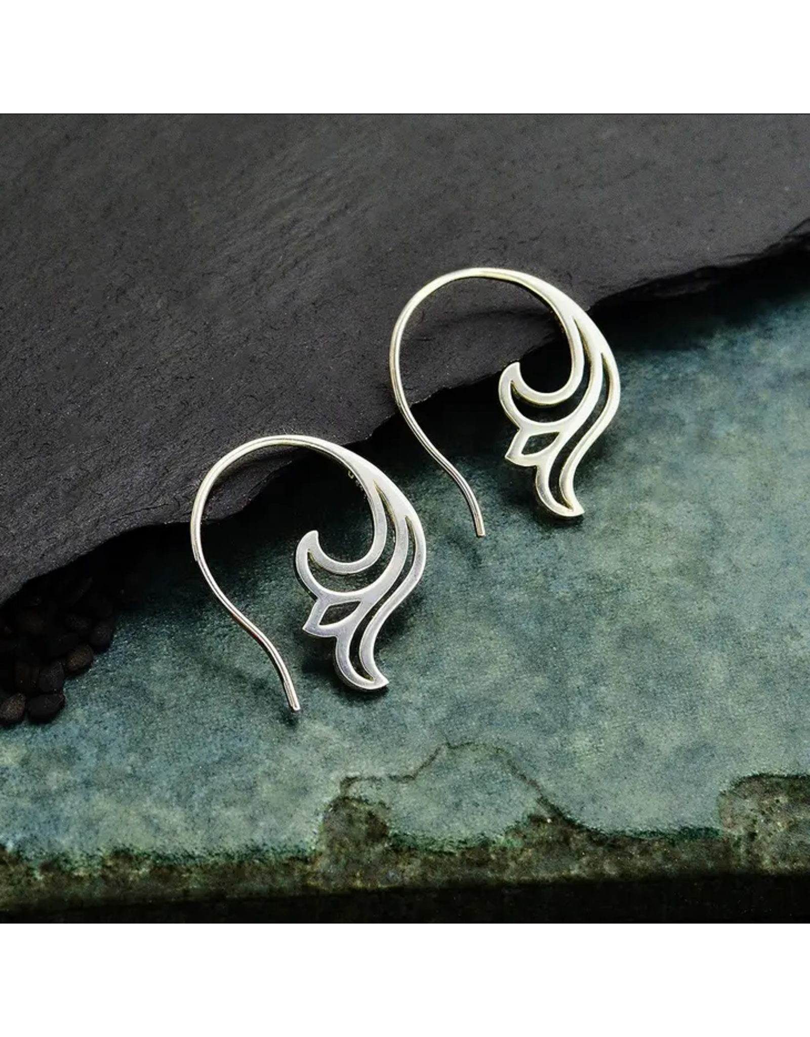 Nina Designs Sterling Silver Small Scroll Work Earrings