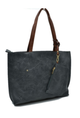 Blue Suede Tote Bag with Additional Shoulder Bag