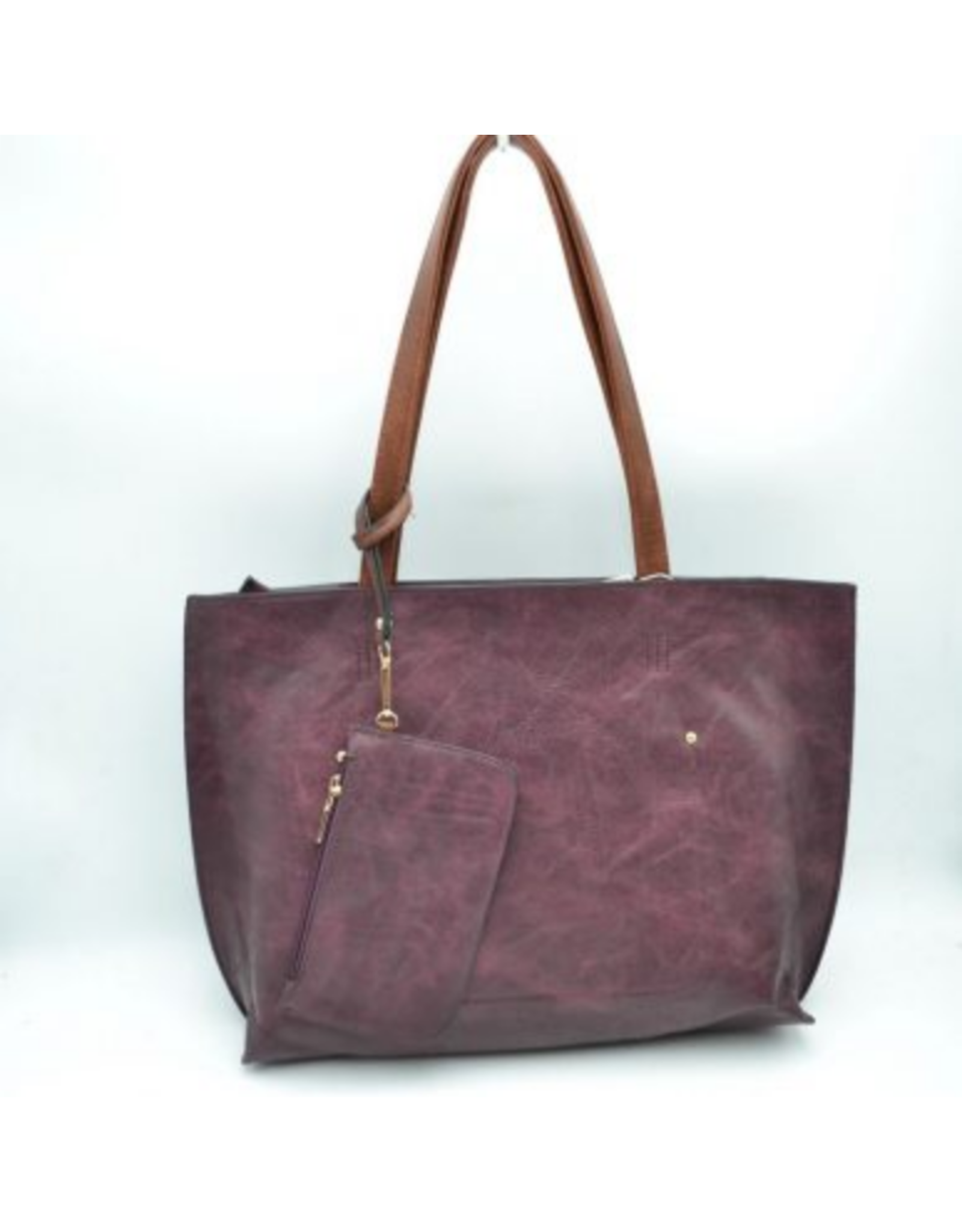 Blue Suede Tote Bag with Additional Shoulder Bag