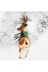Ornamentally You Festive Reindeer Glass Christmas Ornament Figurine