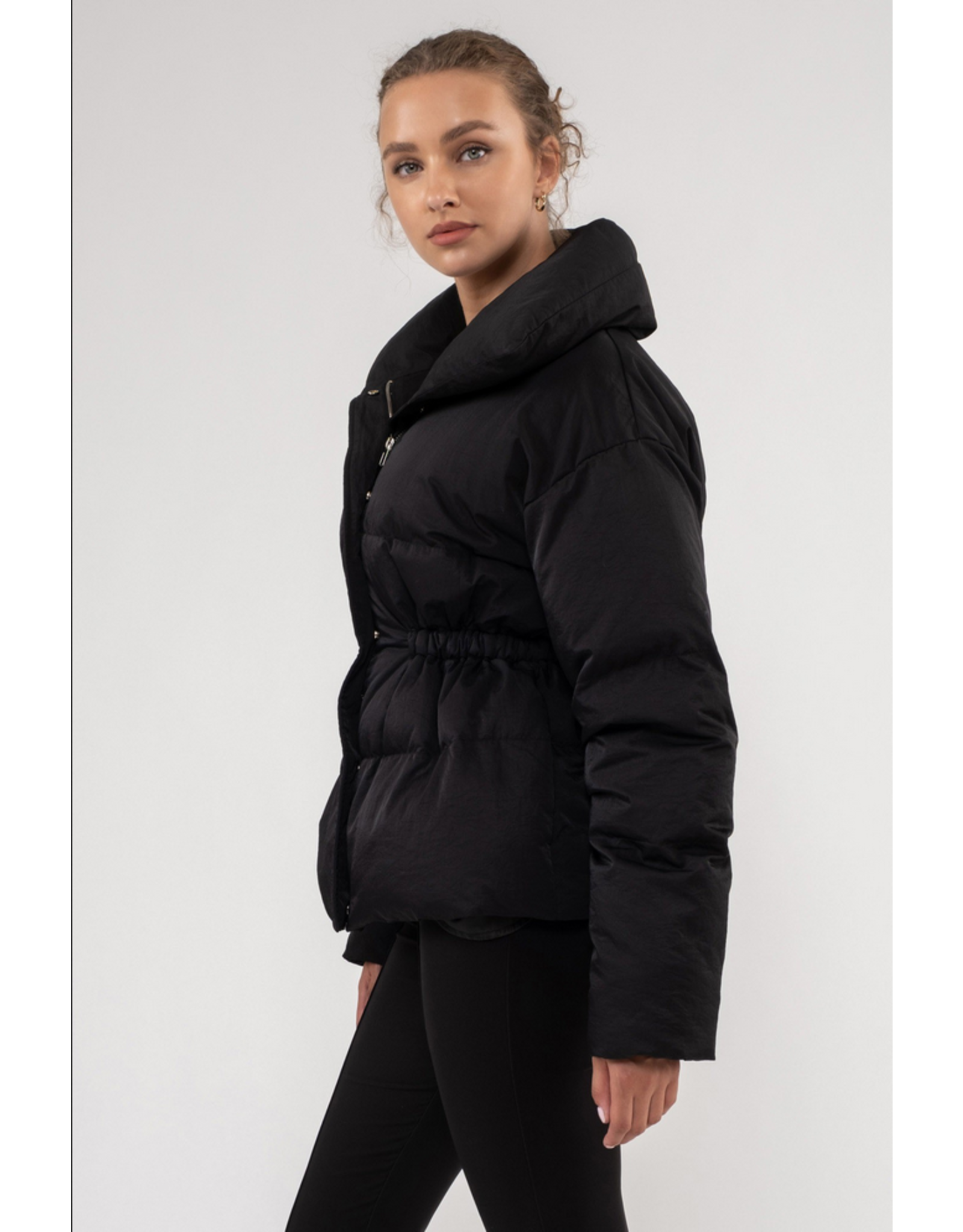 Elastic Waist Zip Up Puffer Jacket from Blu Pepper - J Marcel