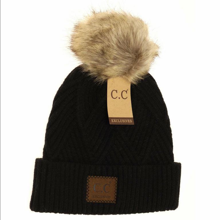 CC CC Knit Pom Pom Beanie