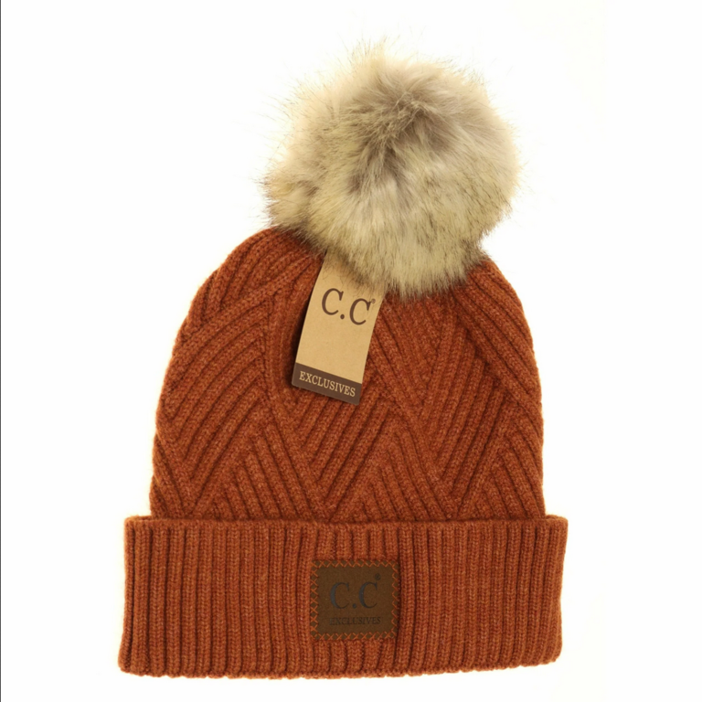 CC CC Knit Pom Pom Beanie