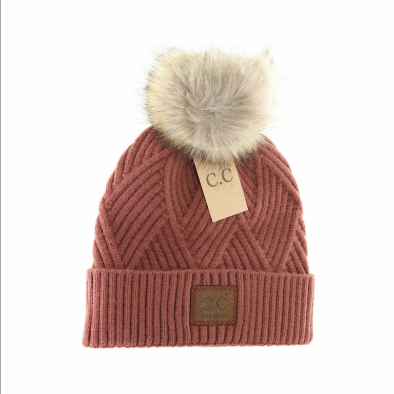 CC CC Knit Pom Pom Beanie