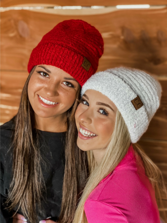 CC Boucle Knit Beanie Hat