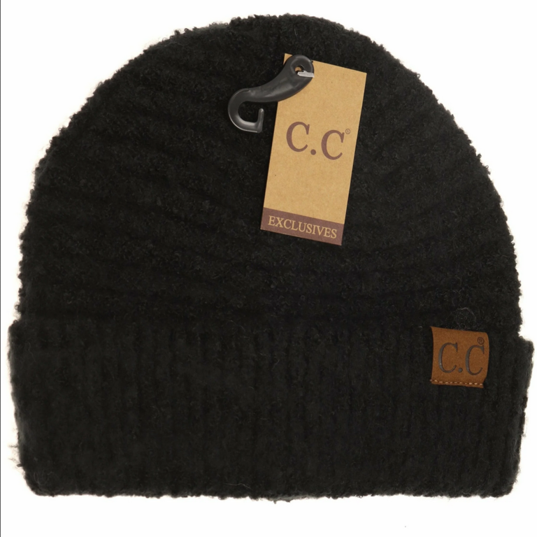 CC Boucle Knit Beanie Hat