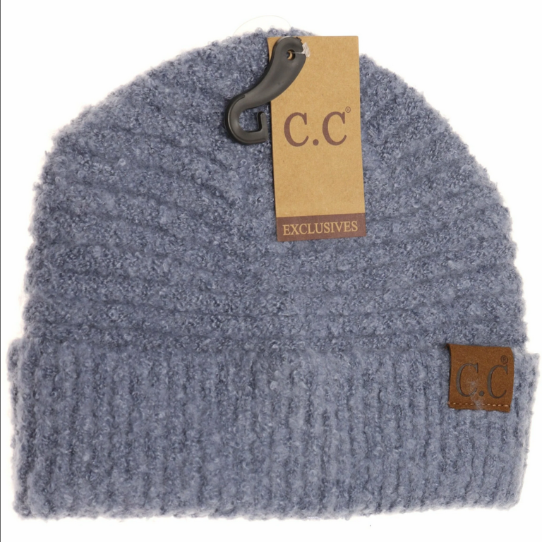 CC Boucle Knit Beanie Hat