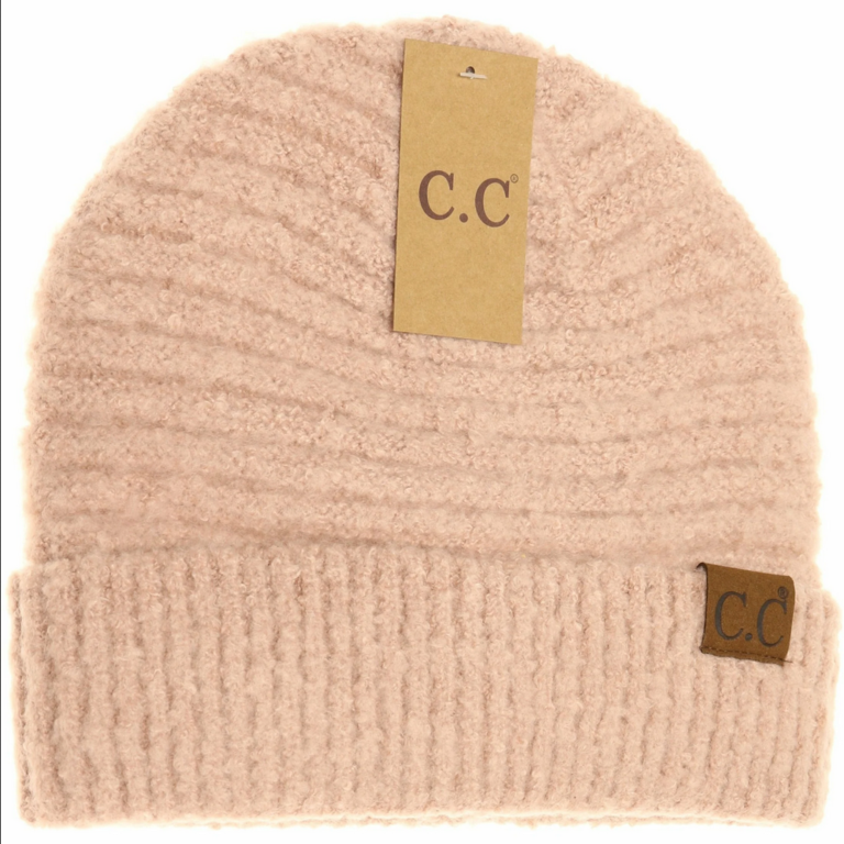 CC Boucle Knit Beanie Hat
