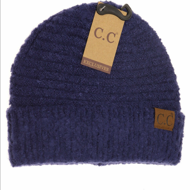 CC Boucle Knit Beanie Hat