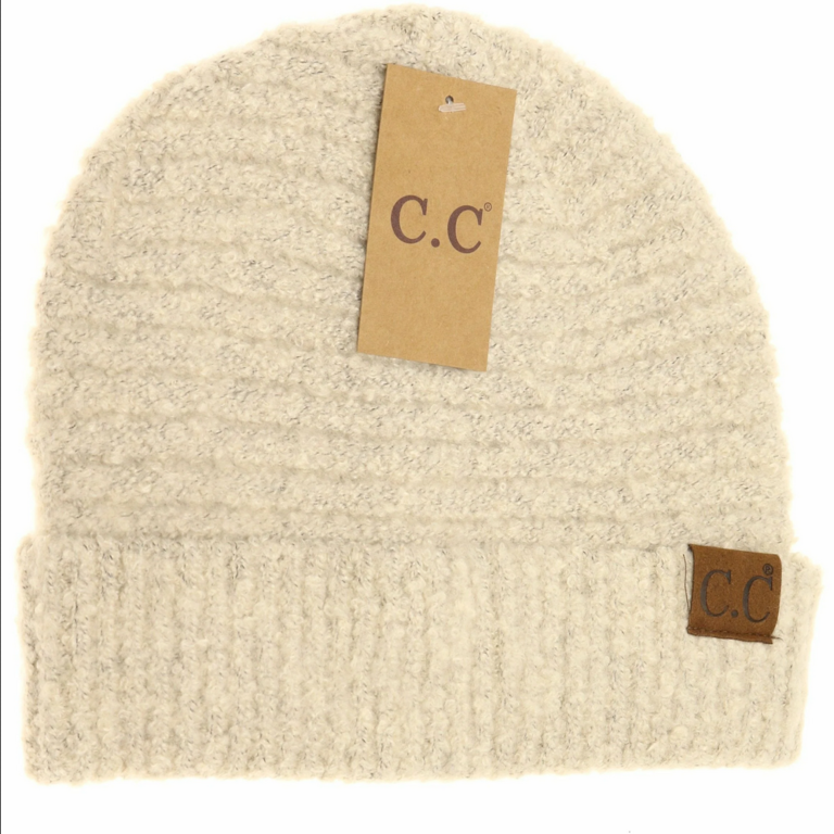 CC Boucle Knit Beanie Hat