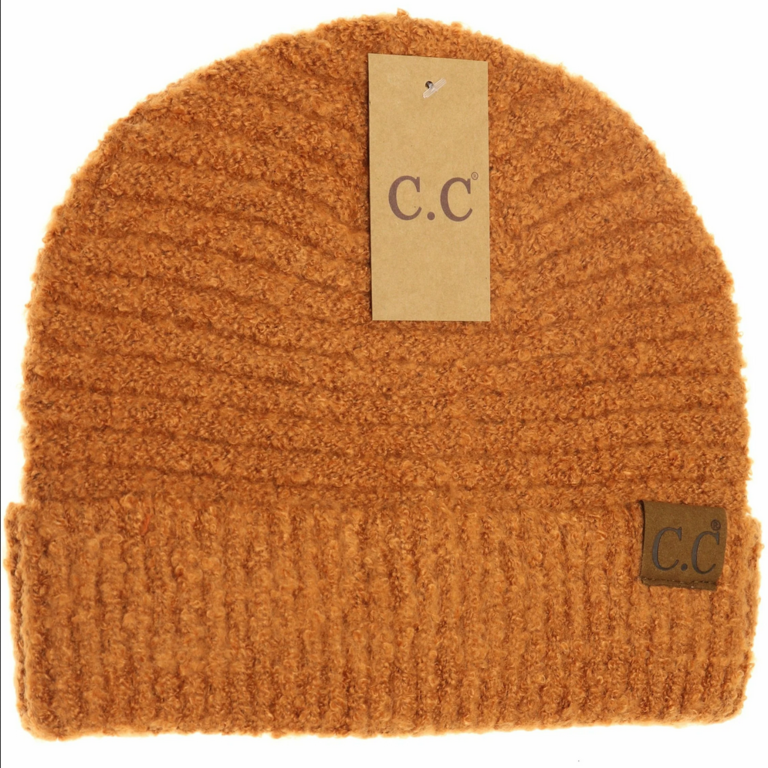 CC Boucle Knit Beanie Hat