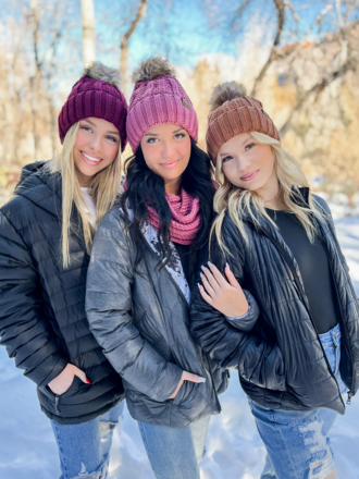 CC Fuzzy Lined Pom Pom Hat