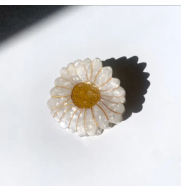 Solar Eclipse Hand-Painted Daisy Flower Hair Clip