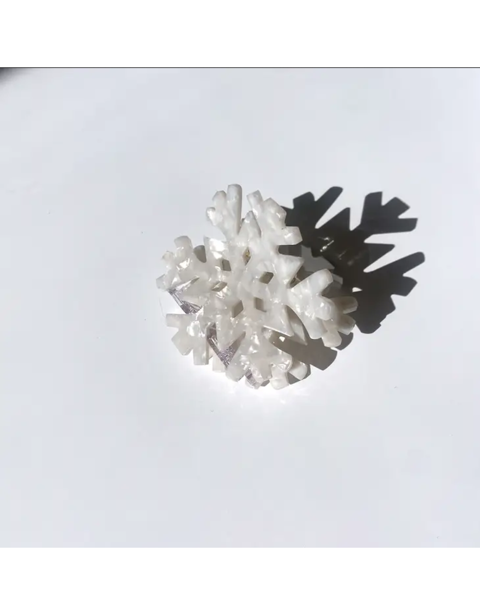 Solar Eclipse Hand-Painted Snowflake Hair Clip