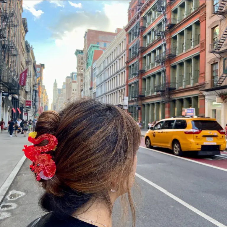 Solar Eclipse Hand-Painted Lunar New Year Dragon Hair Clip