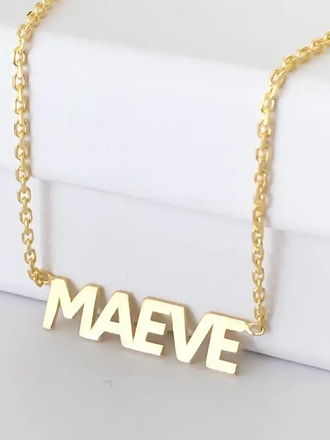 Personalized Block Font Name Necklace Personalized Block Font Name Necklace