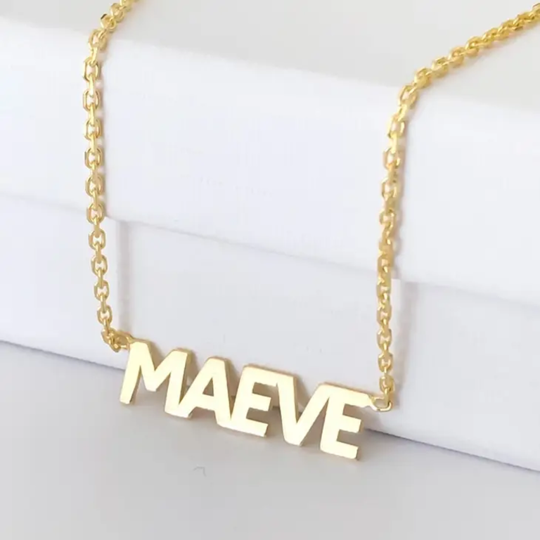 Personalized Block Font Name Necklace