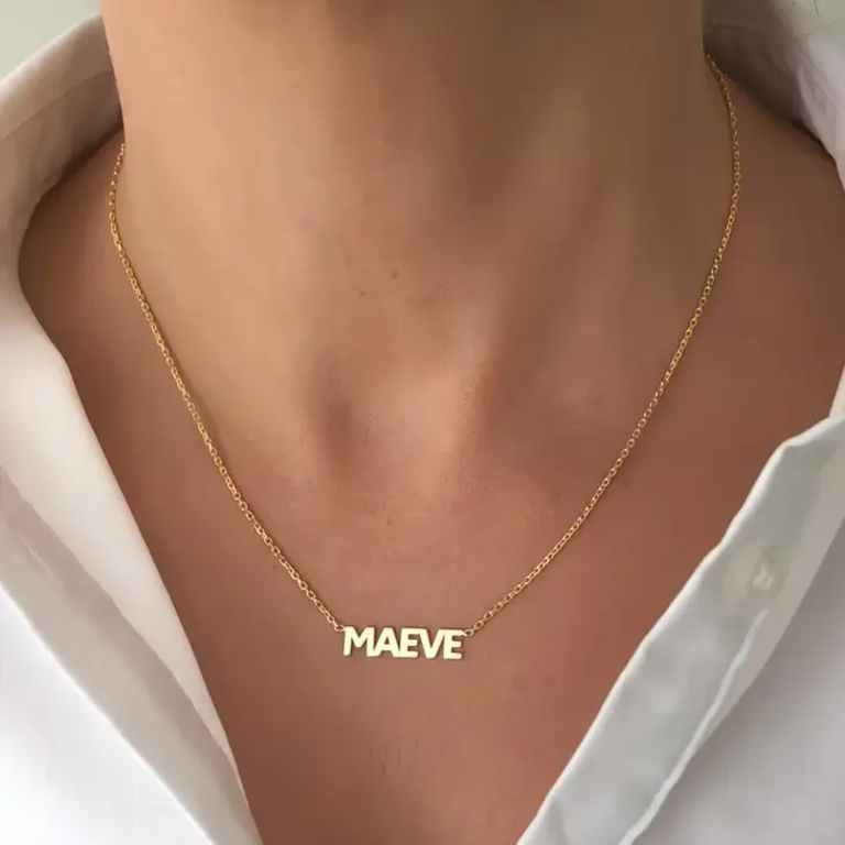 Personalized Block Font Name Necklace