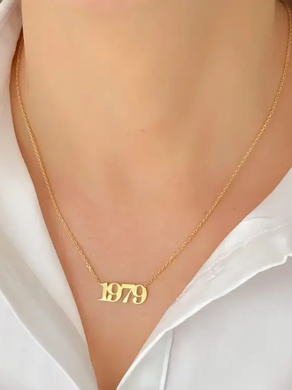Personalized Personalized Birth Year Necklace Personalized Personalized Birth Year Necklace
