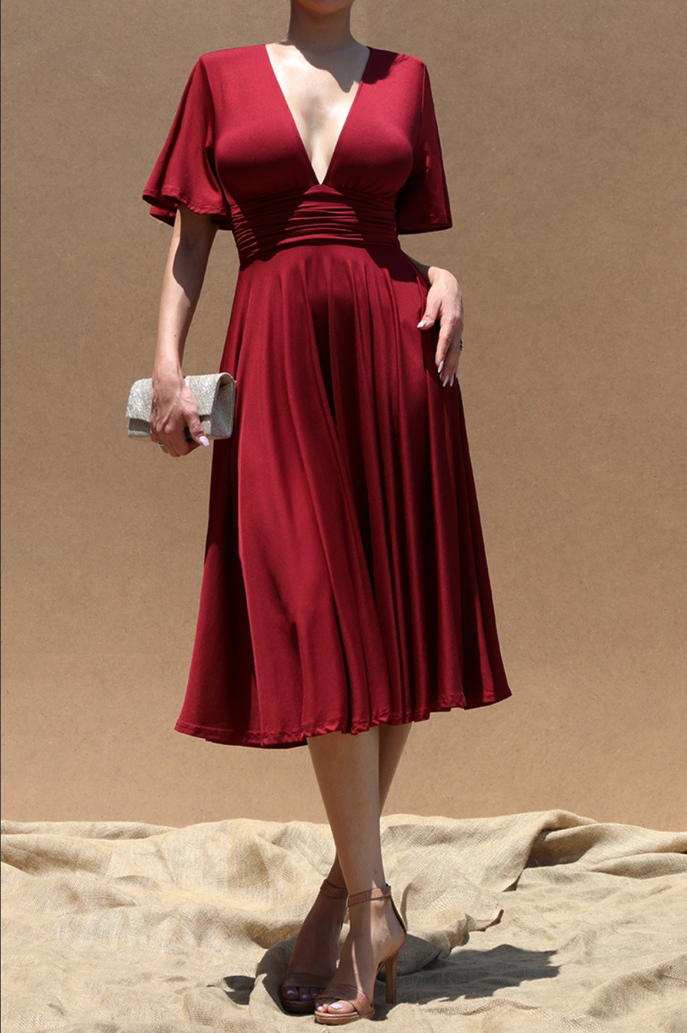 V neck day dress cheap