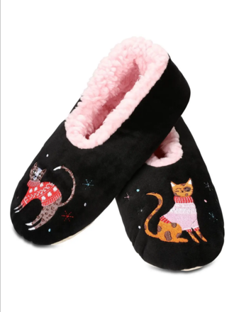 Me Moi Sweater Cats Sherpa Lined Slipper
