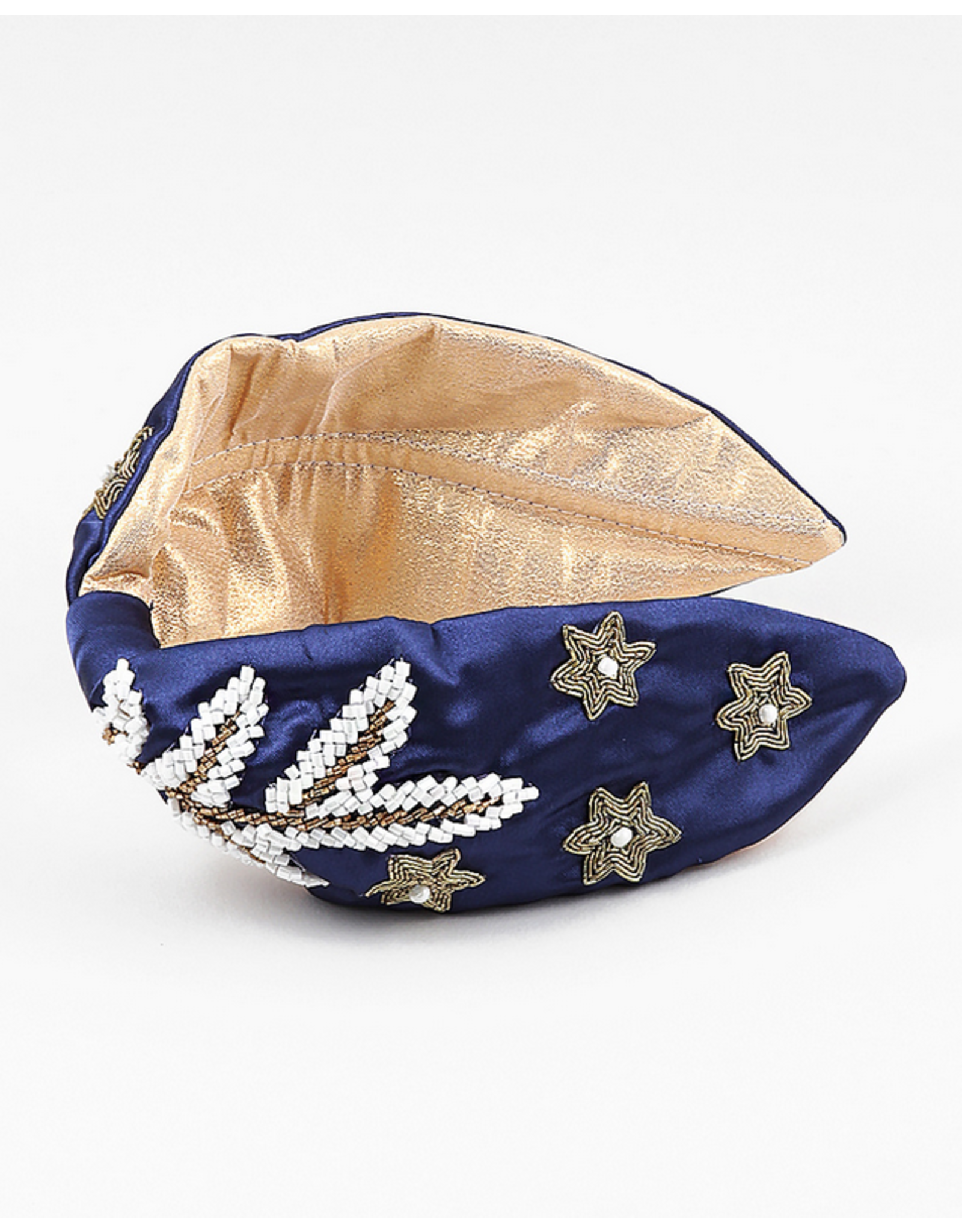 Blue Suede Jewels Navy Beaded Headband