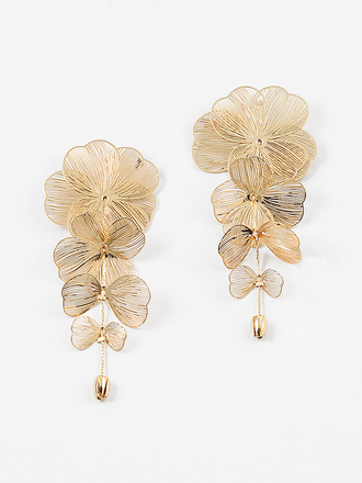 Blue Suede Jewels Flower Statement Earrings Blue Suede Jewels Flower Statement Earrings